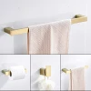 4 Pieces Bathroom Accessories Set Brushed Gold Stainless Bathroom Accessory Towel Rack Holder