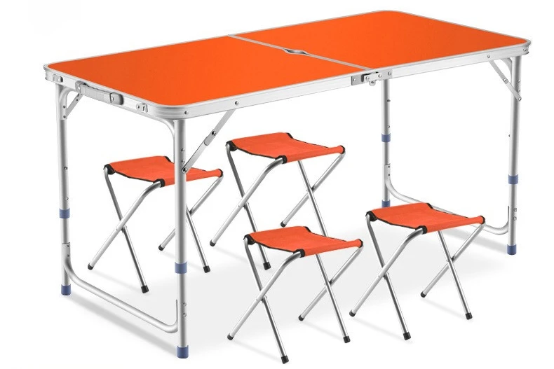 4ft  double-pole-stabilization enhanced camping table and chair and table set camp foldable dining table and chairs