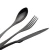 4PCS black  Forks 401 Stainless Steel knife Meat Salad Dinner Fork Metal Cutlery Set