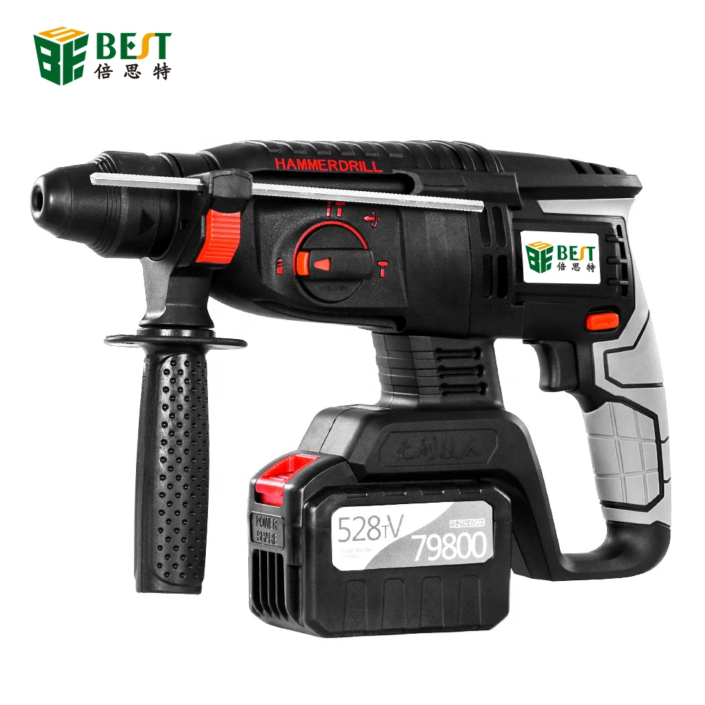 582tv 21V Rechargeable brushless cordless rotary hammer drill electric Hammer impact drill with two lithium battery