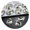 5A gemstone wholesale oval shape loose beads foil back non flat back fancy stone clear pointed back crystal gemstone