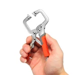5" 5 inch 135mm Mini Adjustable Fastener Welding Clamp C Type Locking Grip Plier C Clamp Plier with TPR Rubber Handle