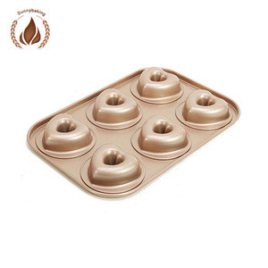6 cups with heart-shaped cake mold Carbon Steel Non-stick Cookies Bakeware for cake decorating supplies
