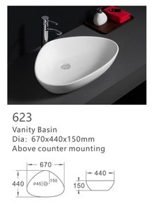 623 Promotional modern design triangle cheap face wash ceramic bathroom basin