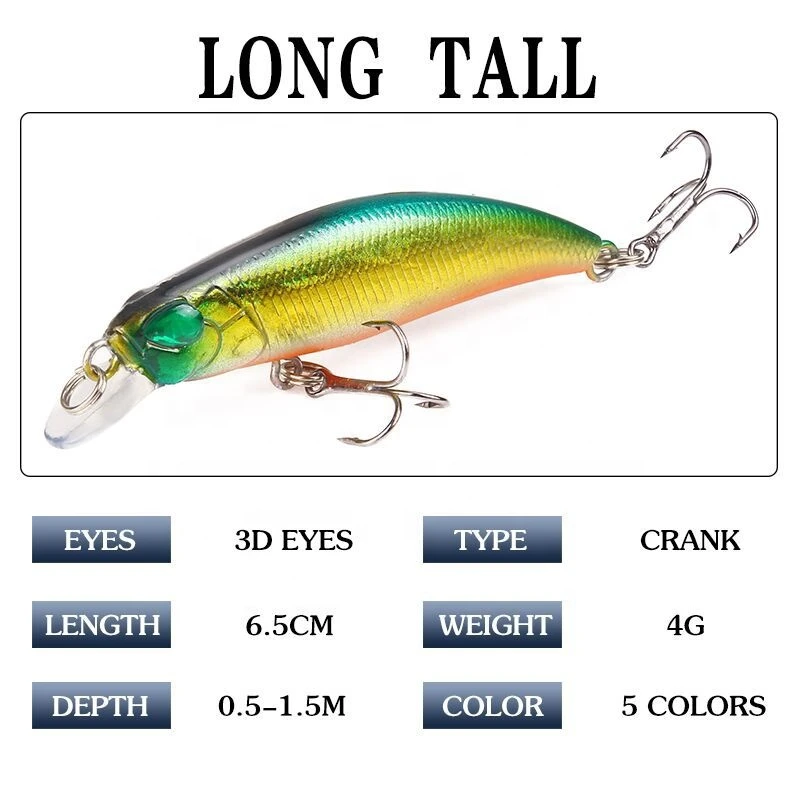 7cm/4g submerged road sub lure Nuo bionic sea fishing lure 5 colors lure