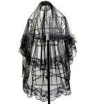 80cm Halloween Headdress Hairpin Comb Lace Veil Two-Layer Modeling Black Headband Covered Face Bridal Veils