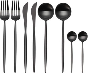 8pcs Stainless Steel silver Dinnerware Set Dinner Knife Spoon Fork Sets Western Restaurant Silver Cutlery Sets