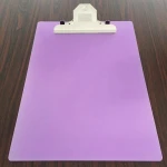 A4 size Aluminium clear clipboard with metal clip for Office/Stationery