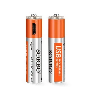 AAA Rechargeable Battery Pack 1.5V Micro USB Lithium Polymer Battery