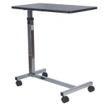 Adjustable Gas-Spring Overbed Table with wood grain top for hospital and home use SC-OT05