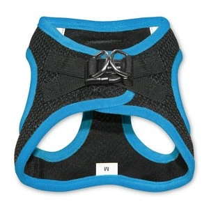 All Weather No Pull Step-in Mesh Dog Harness with Padded Vest Best Pet Supplies Black Blue