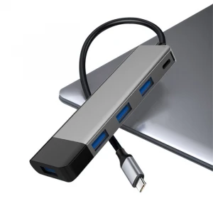 Aluminum Adapter For Laptop PC High Speed USB 3.0 Hub External 5 Ports Adapter Splitter USB Hub