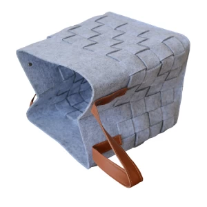 Amazon durable handmade nursery rectangular compartment felt storage foldable collapsible laundry basket with handles