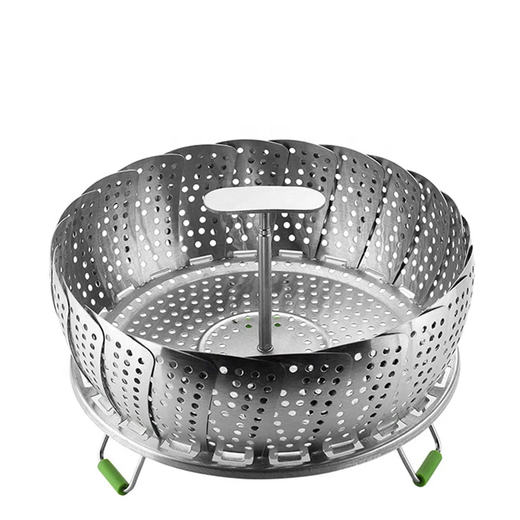 Amazon Hot Sale 9 inch Collapsible Vegetable Steamer Basket for Large and Small Pan