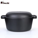 Amazon solution wholesale pre-seasoned 2 in 1 enameled cast iron double dutch oven with skillet lid for Amazon