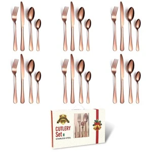 amazon top seller 2020 elegant dinnerware flatware set stock spoon fork set stainless steel cutlery set Gift box flatware