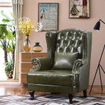 American style oil wax  high density sponge lounge leisure modern hotel single sofa