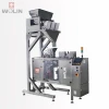 Auto 3 head weight filler premade performed mini doypack bagging packing line for dog pet food, granules, coffee beans