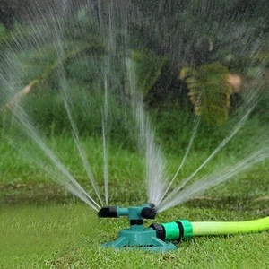 Automatic 360 Rotating Adjustable 3 Arm Garden Sprinklers Plastic Water Sprayer Garden Irrigation Sprinklers