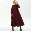 autumn/winter Moroccan warm maxi knit hooded loose a-line abaya dress