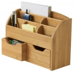 Bamboo Wood Space-Saving Desk Organizer