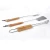 Import Barbeque Grill Tools Professional Stainless Steel Wooden Handle 3 pieces Bbq Grill Tool Set from China