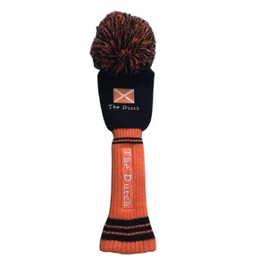 Bespoke Pompom Head Cover Golf Club Rescue Head Cover with black/orange color