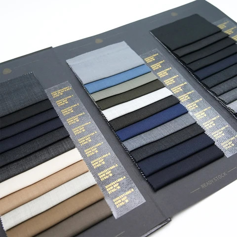Best Price Italian Style Worsted Merino Wool/Polyester Fabric Organic Woven Wool Suiting Fabric Sample Book