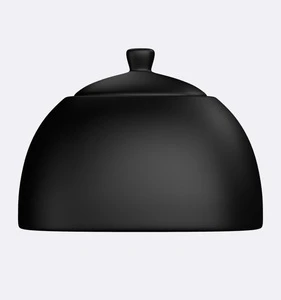Black Color Glazed Design Customized Ceramic Porcelain Sugar Pot With Lid Sets