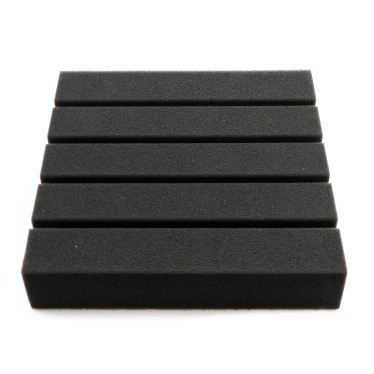 Black fire retardant soundproofing tiles high density music recording studio foam polyester soundproof acoustic foam panels