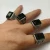 Import Black obsidian ring vintage 925 sterling silver for mens with natural stone fine jewelry royal de plata from China
