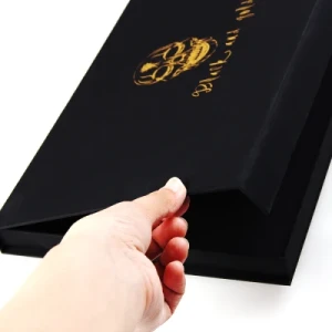 Black Print Logo Paper Gift Box Foldable Box