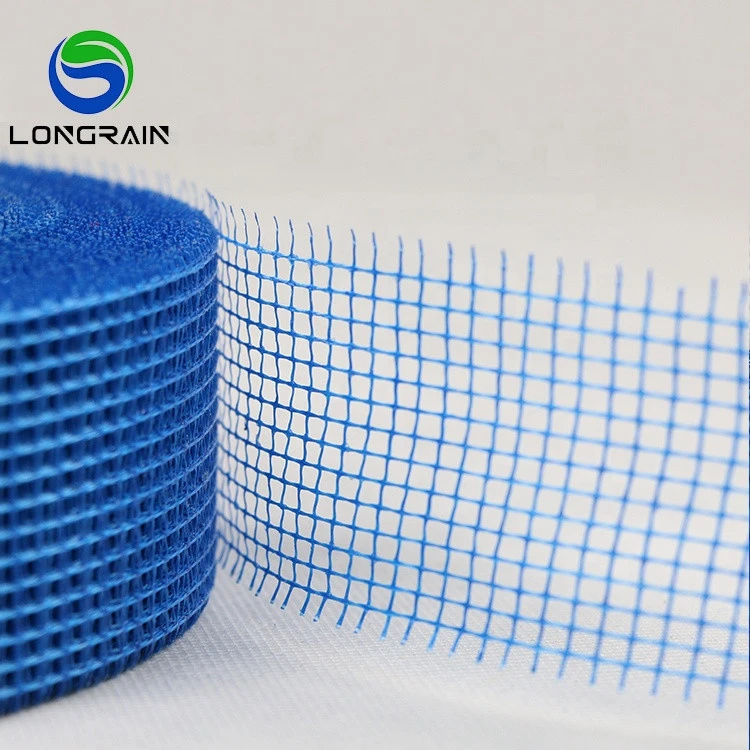 blue color 4mmx4mm alkali resistant self adhesive fiber glass mesh tape