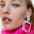 Import Bohemia Hoop Dangle Earrings Women Fashion Big Square Crystal Acrylic Geometric Earring from China