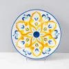 Bohemian Ceramic Printed Tableware suit 10.5 Inch Moonlight Plate Large Dishes Cup