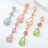 Bohemian Multi-layer Colorful Resin Drop Earrings Spring Exaggerated Irregular Resin Dangle Earrings For Women