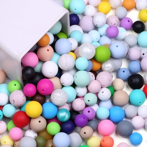 BPA Free Chew Bead For Mom Nursing Necklace DIY Baby Sensory Jewelry Bulk Loose Silicone Teething Bead