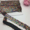 braid mix color sequins new fahion elastic colorful sequin trimming for sewing clothes