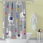 Brand Painted Plastic Bathroom Shower Curtain Durable Dirtyproof Bath Curtain
