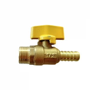 brass gas valve male thread with right-angle