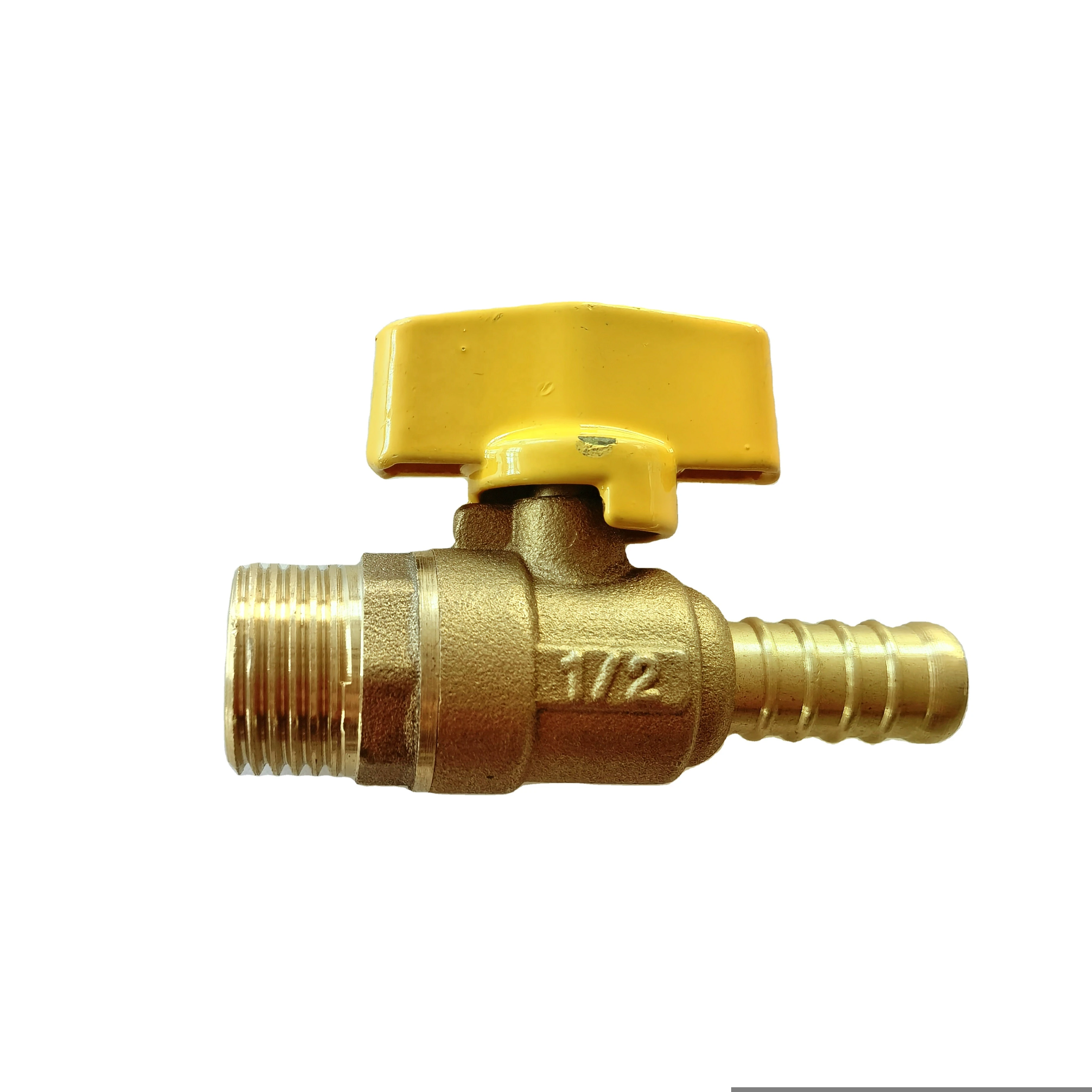 brass gas valve male thread with right-angle