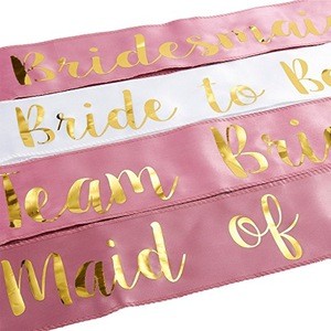 Bridal Shower Bachelorette Hen Party Decoration Kit Rose Gold Foil Satin Bride To Be Sash
