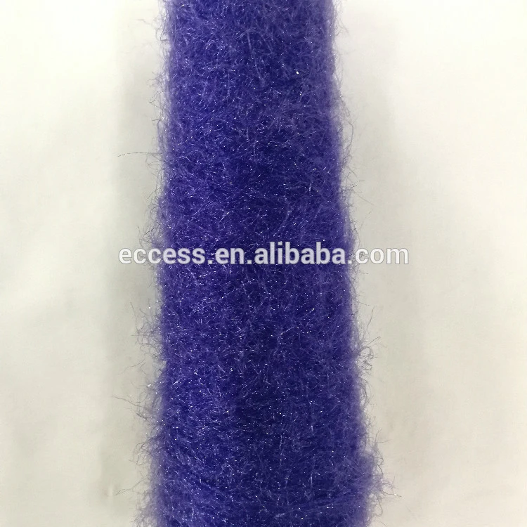 Bright 100% nylon dyed blue feather hand knitting yarn