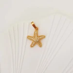 bright charm zircon necklace personalized jewelry 18K gold starfish pattern lady necklace