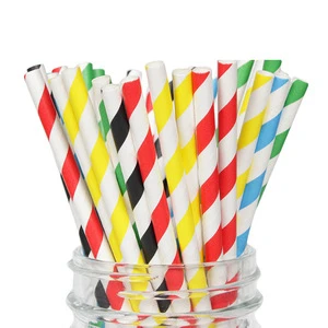 Bright Colors eco friendly biodegradable reusable paper straw drinking printed in bar accessories