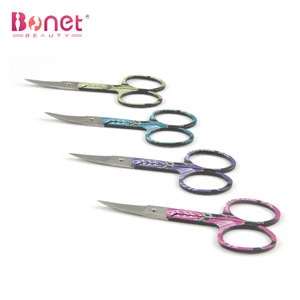 BSC0170 Beautiful curved stainless steel makeup scissors sharp cuticle nail scissors