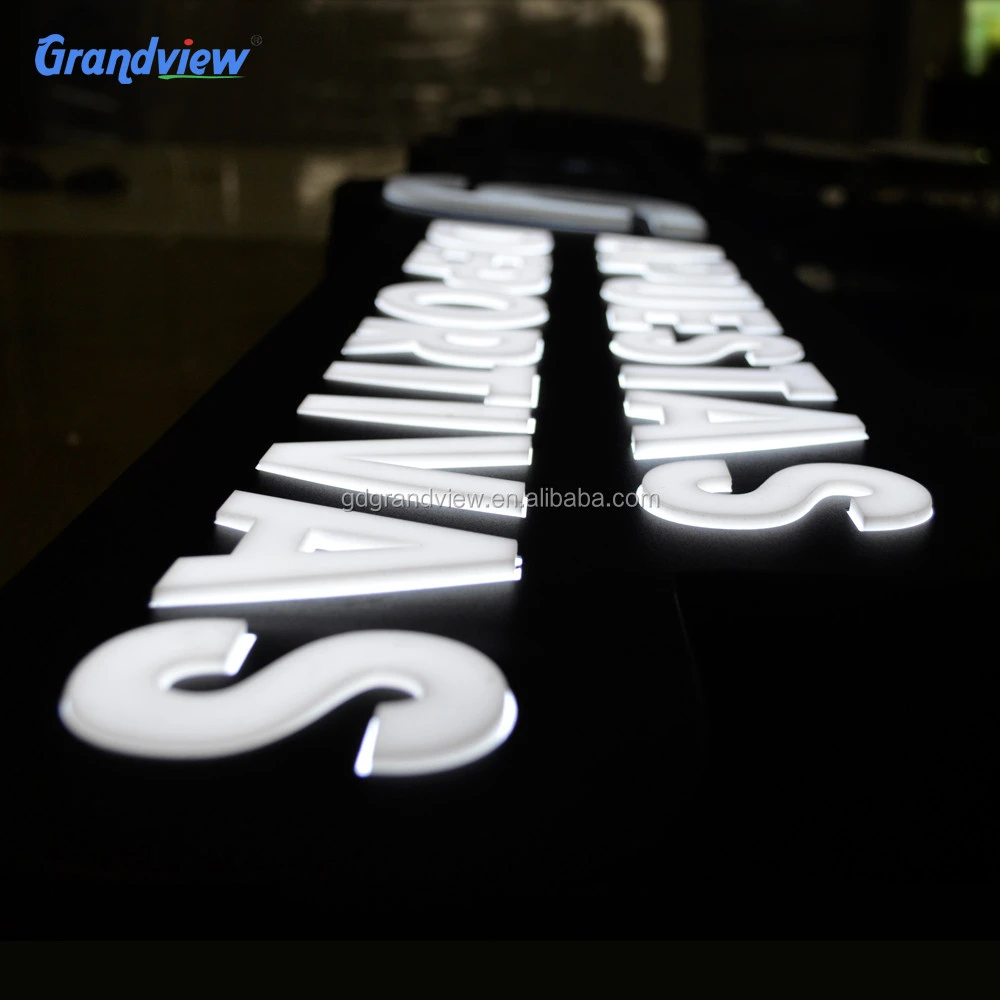 Business building front Led advertising illuminated sign customized name board designs glowing letter signage
