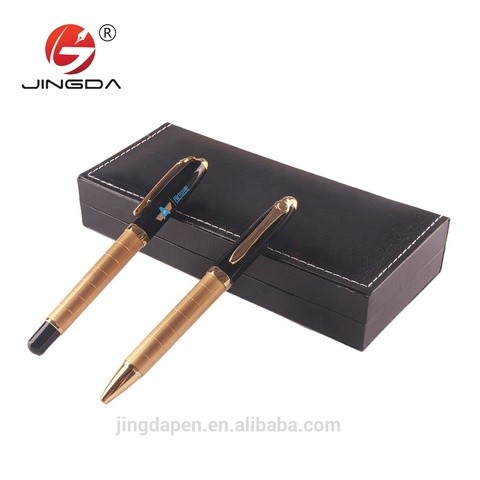 Business gifts twin pen set/ballpen with roller pen