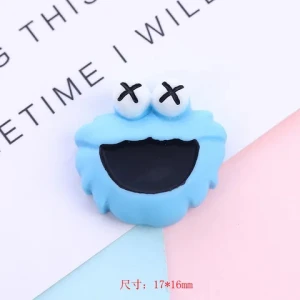 Cartoon Sesame Street Clown Doll Diy Resin Accessories Creative Hairpin Cream Glue Phone Shell Nail Art Decoration