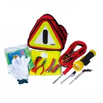 cheap 7PCS Auto emergency kits for promotion Warning triangle / Safety vest / Boster cable / Towing rope / SOS flag